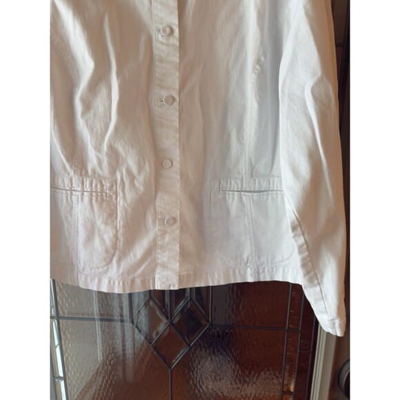 New Eileen Fisher Organic Cotton Stretch Stand Collar jacket sz 3X White - Picture 10 of 15
